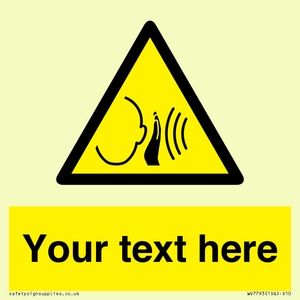 Custom warning sudden loud noise